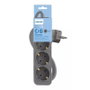 PHILIPS Base Múltiple CHP2134G/12 con 3 Tomas e Interruptor, Gris